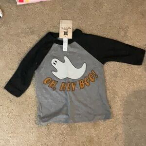 Peanuts Kids Gray and Black Ghost Shirt